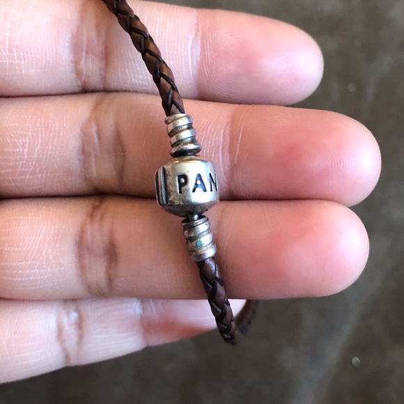 Pandora Leather Bracelet & Necklace Set with 7 Charms - Picture 4 of 12